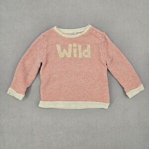 Bout'chou Toddler 24M Sweatshirt Wild Boucle Patch Coral Pink Textured Knit